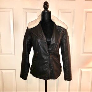 SOLD! Guess faux leather jacket. Size small